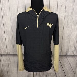 Nike Men's Large NCAA Wake Forest Quarter Zip Pullover Windbreaker Hooded Jacket
